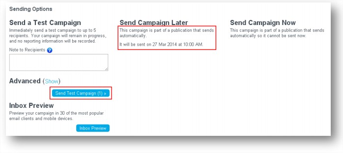 Send a test campaign